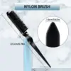3 Pcs Slick Back Hair Brush Set Bristle Hair Brush Edge Control Brush Teasing Comb for Women Baby Kids' Black Hair 3