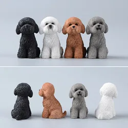 Mini Simulation Teddy Dog Home Desktop Ornaments Resin Crafts Car Interior Decorations Gifts