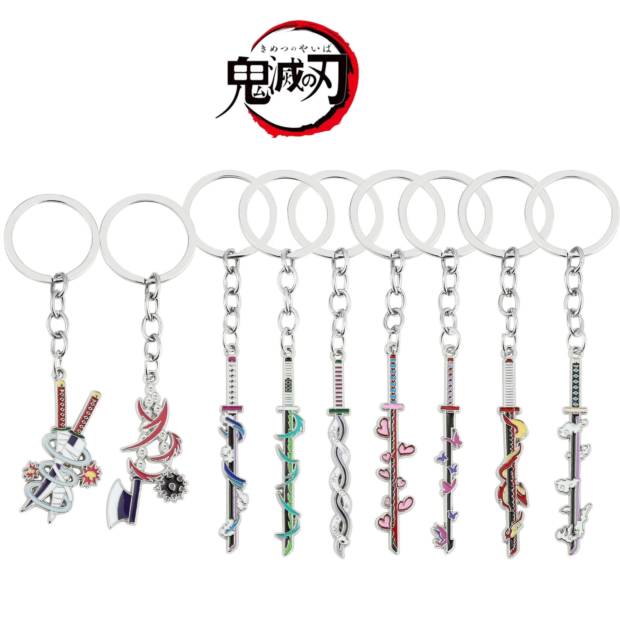 Kimetsu No Yaiba Cosplay Sword Keychain Charms Of Anime Cartoon