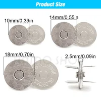 20sets/lot 10mm-18mm Magnetic Buttons Bags Clasp Snaps Magnet Automatic Adsorption Thin Wallet Button DIY Sewing Craft With Box 2