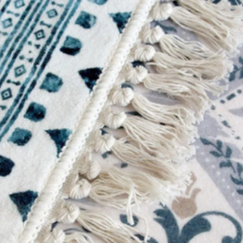 Tassel Carpets for Living Room Round Children Bedroom Plush Rug Large Area Home Decoration IG Cute Bedside Mat ковер Tapete 러그