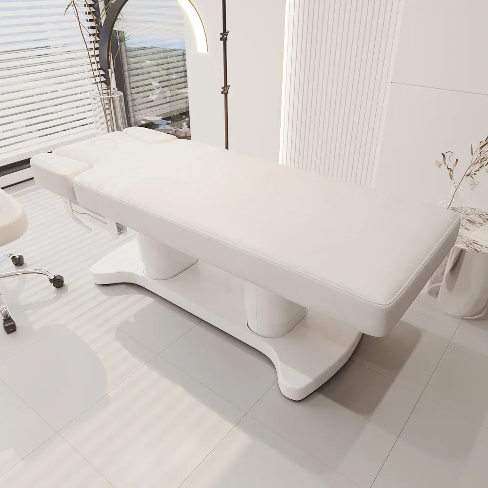 Heating 4 Motors Electric Control Luxury Massage Bed Cosmetic Spa Bed With Light And Chair 3