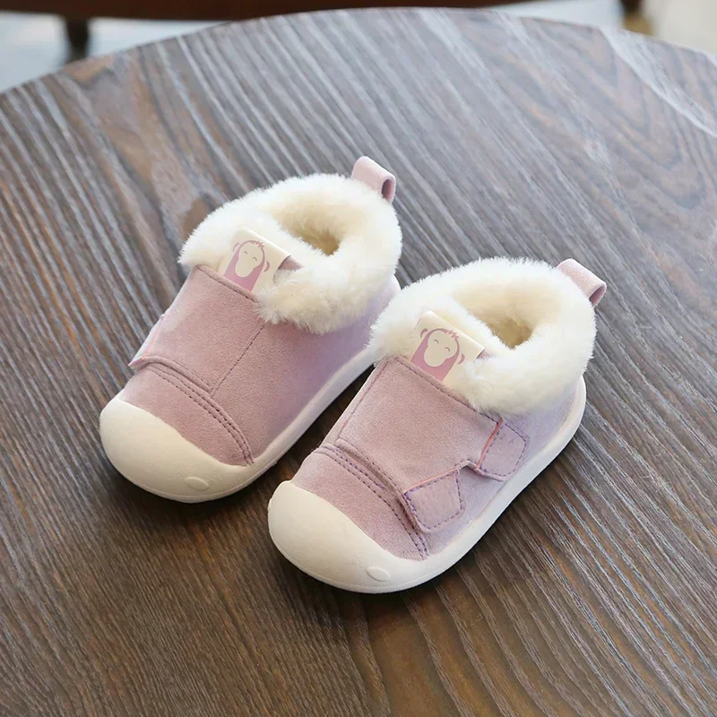 Baby Winter Boots Warm Plush Girls Boys Snow Boots Soft Bottom Non-Slip