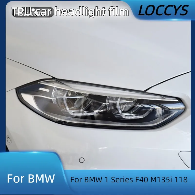 

For BMW 1 Series F40 M135i 118 Car Headlight Tint Smoke Black Protective Film Protection Transparent TPU Sticker Accessory
