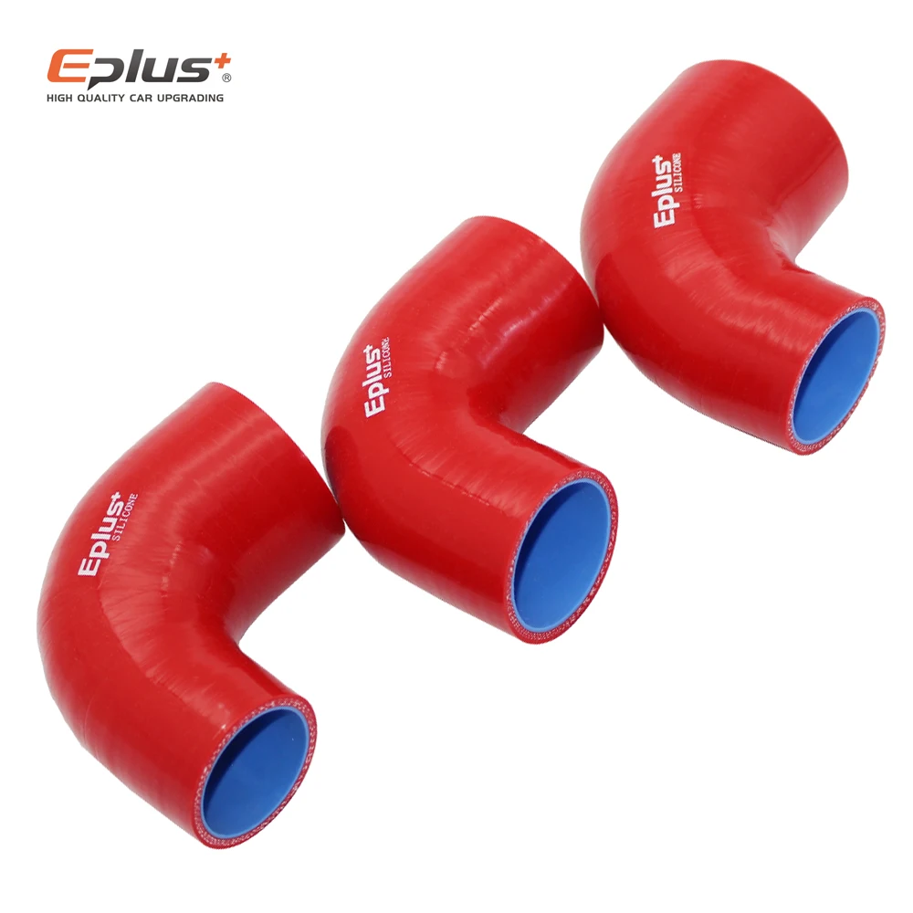 Silicone Hose Universal 90 Degrees Reducer Braided Tubing Car Intercooler Turbo Mechanical Plumbing Connecting Red Multi Size