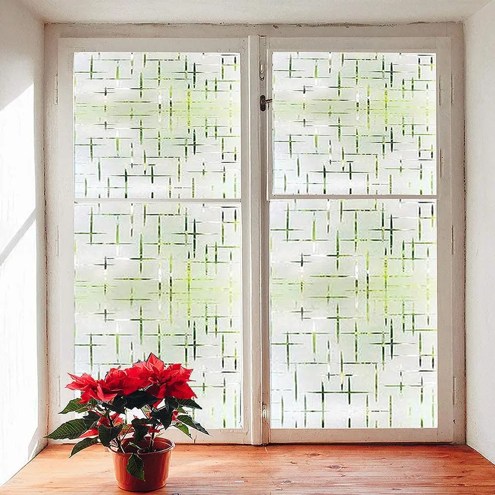 Window Privacy Film,Window Film,Window Sticker,Frosted Non-Adhesive Static-Cling Privacy Decorative Window Film for Home