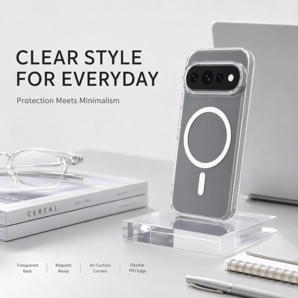 Lereach Magnetic Crystal Clear Ultra-Thin Shockproof Phone Case | Anti-Scratch