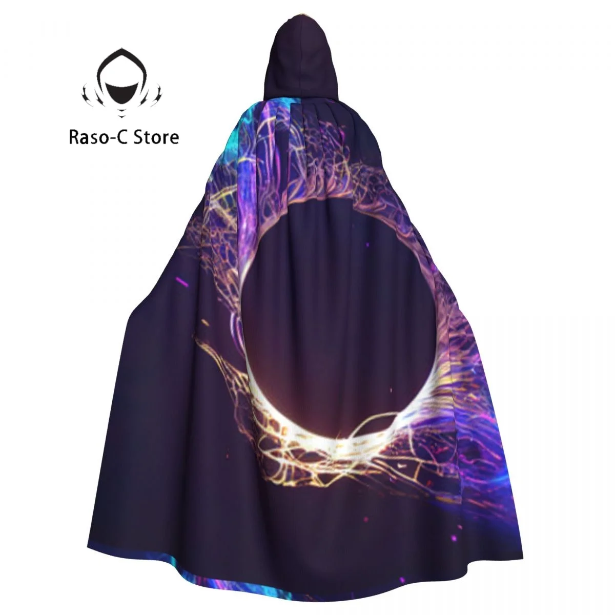 

Unisex Adult Abstract Pulsing Ring Cloak with Hood Long Witch Costume Cosplay