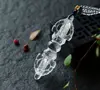 Natural Clear Crystal Quartz Rock Stone Carved Vajra Dorje Phurpa Dagger Pendant 3