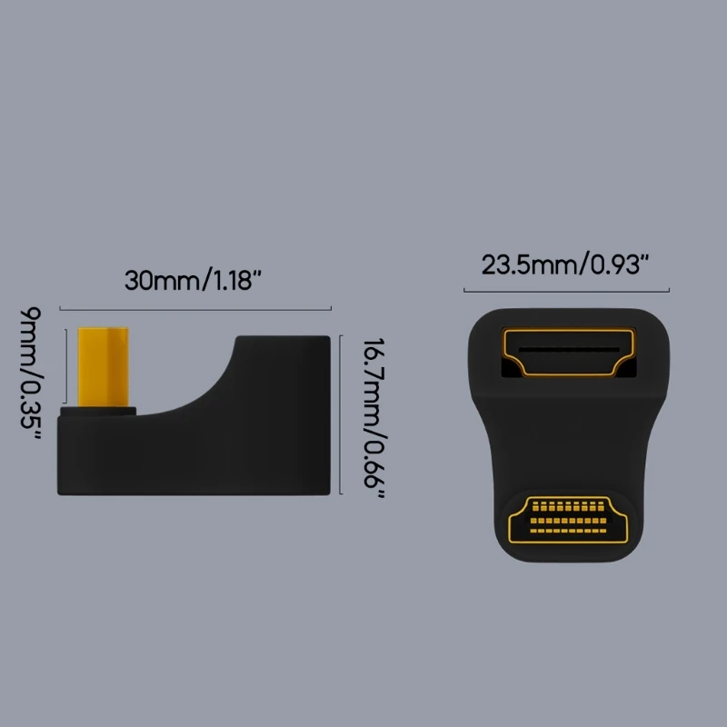 180 Degree 8K 60Hz Male to Female Converter Cable U-shaped Adapter Connector Extension Fit for TV Laptop