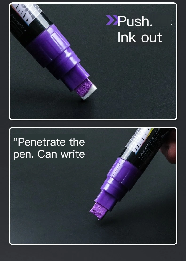 Haile 8 Farbe/Set Textmarker Fluoreszierende Marker Stifte Löschbare Kreide 5/6/8/10mm Schreibwaren für LED Schreibtafel Malerei Graffit – Detail 10