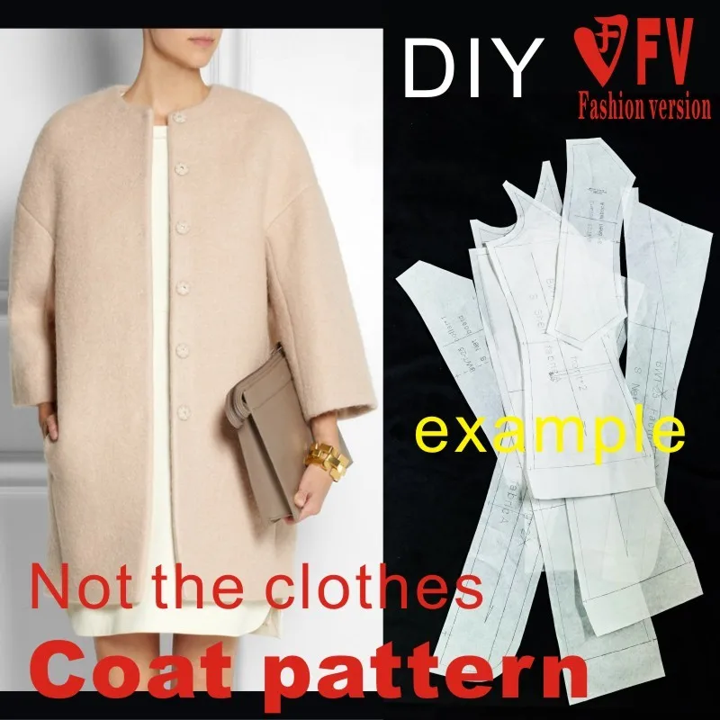 Clothing DIY Overcoat Sewing Pattern Coat Sewing Template Cutting drawing BFY-50