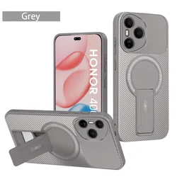 MagSafe Wireless Charging Shockproof Phone Case with Hidden Bracket - Honor X60 Pro (Gray)
