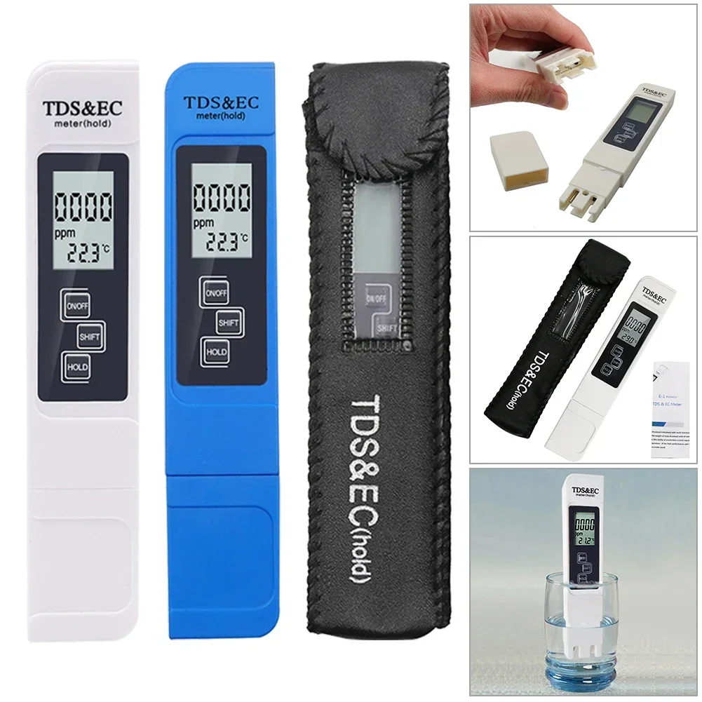 Salt Water Pool Fish Pond Test Digital LCD Salinity Temp Tester Meter Pen Auto-off Function Home Triple Water Quality Testing