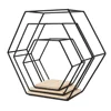 Metal Floating Wall Shelf Sundries Storage Holder Living Room Home Decoration Wall Mounted Hexagon Shelf Handicraft Display Rack 6