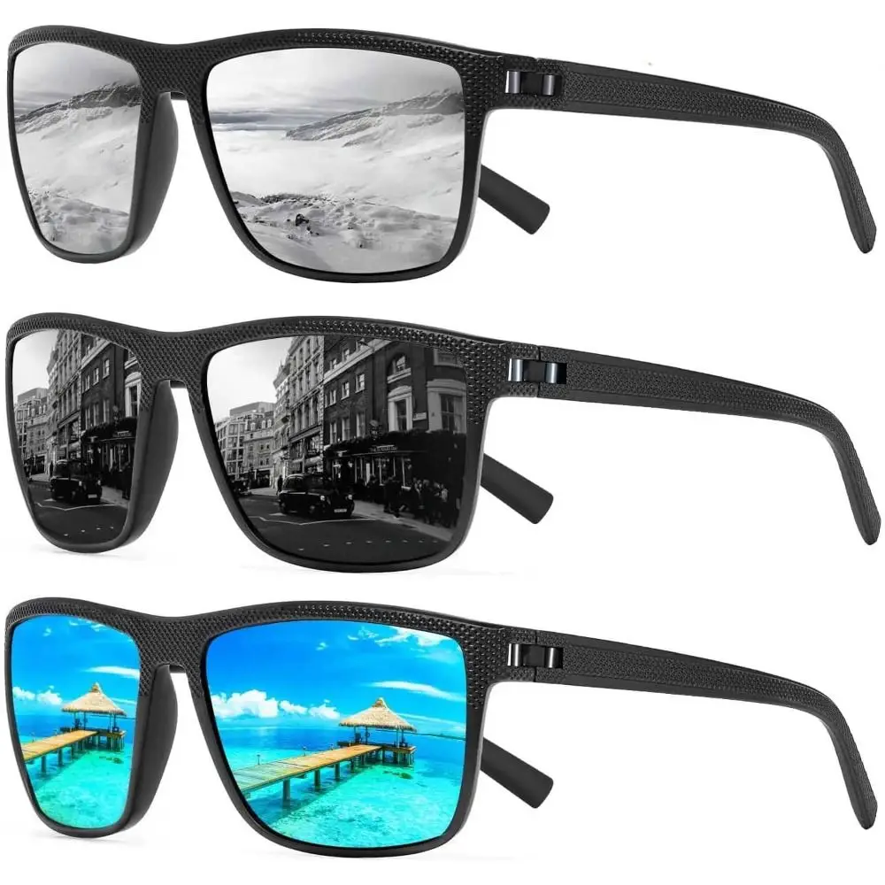 

Square Polarized Sunglasses High Qualiy Anti-glare Large Frame Sunglasses Fashion UV Protection Fishing Sun Glasses Women Men