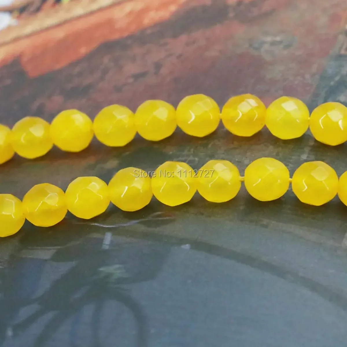

8mm Round Faceted Yellow Jade Chalcedony Loose Beads Stone Jewelry Making Women Girls Gifts 15inch Accessories Crafts Fitting