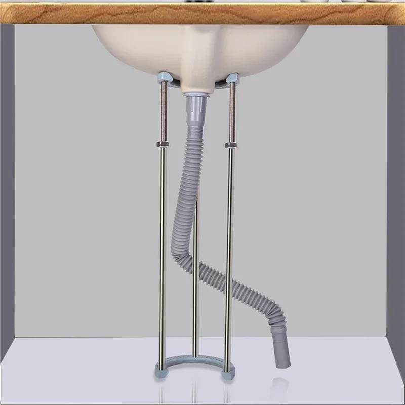 25-40cm/40-70cm Kitchen Sink Undercounter Basin Bracket Bathroom Stainless Steel Wash Basin C-shaped Mouth Fixed Support Frame