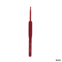 Premium Rubber Handle Crochet Hooks Set - Frosted Aluminum for Handmade Crochet and Weaving Projects (4mm)