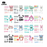 1PC Raccoon Silicone Teether Toys Necklace Accessories Infant Chew Toys Raccoon Silicone Beads Soft teether DIY Baby Teething 2