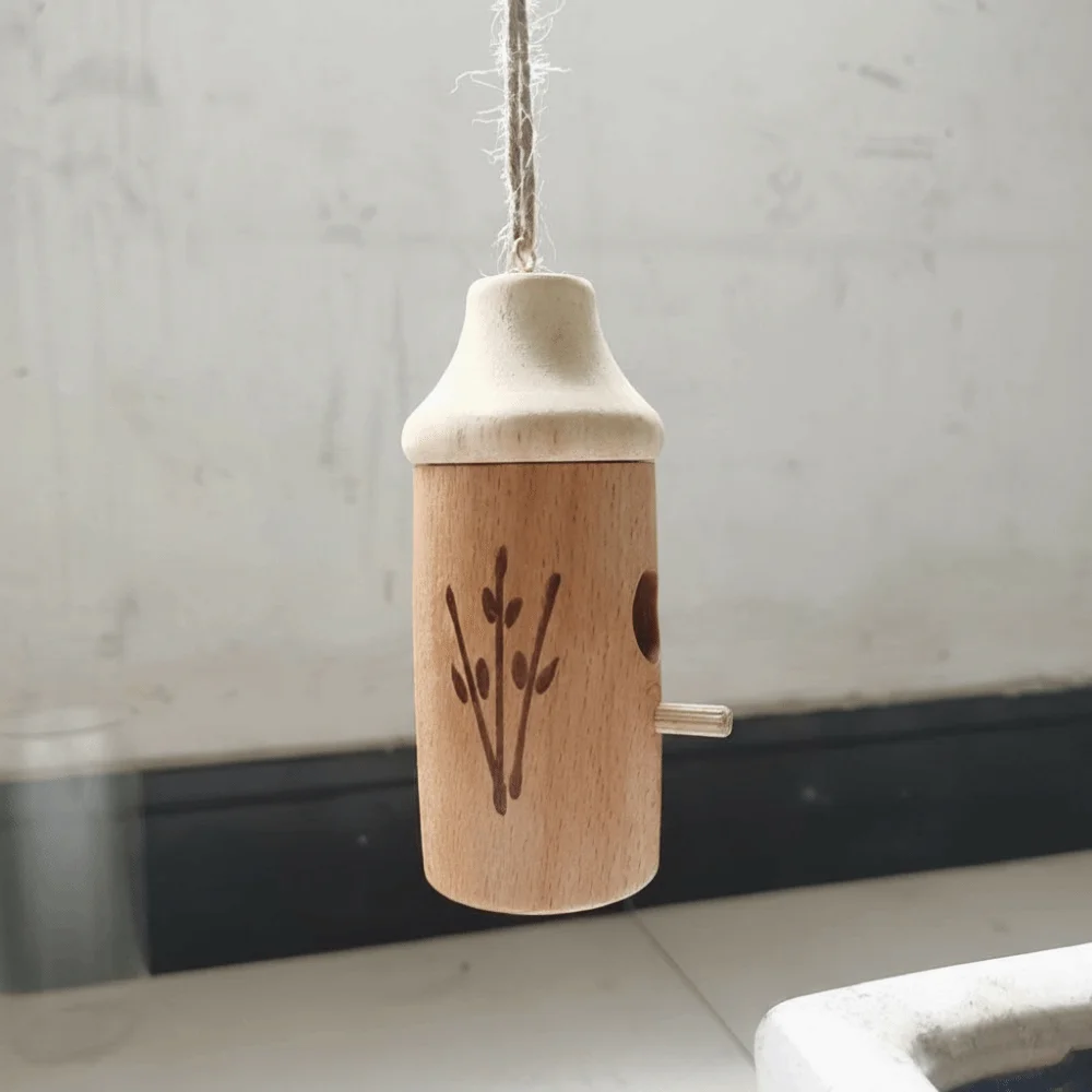 Casetta per Colibrì in Legno, Mini Casa per Uccelli Fatta a Mano, Facile da Installare, Resistente alle Intemperie, Decorazione da Esterno - immagine 3