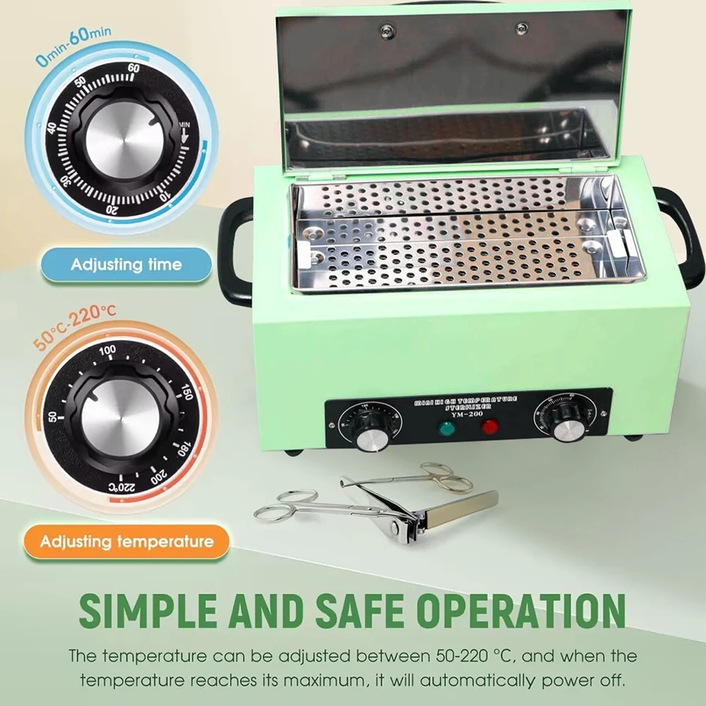 Nail Tool Disinfectant High Temperature Metal Tool Disinfectant Cabinet 300W Nail Salon Hair Equipment