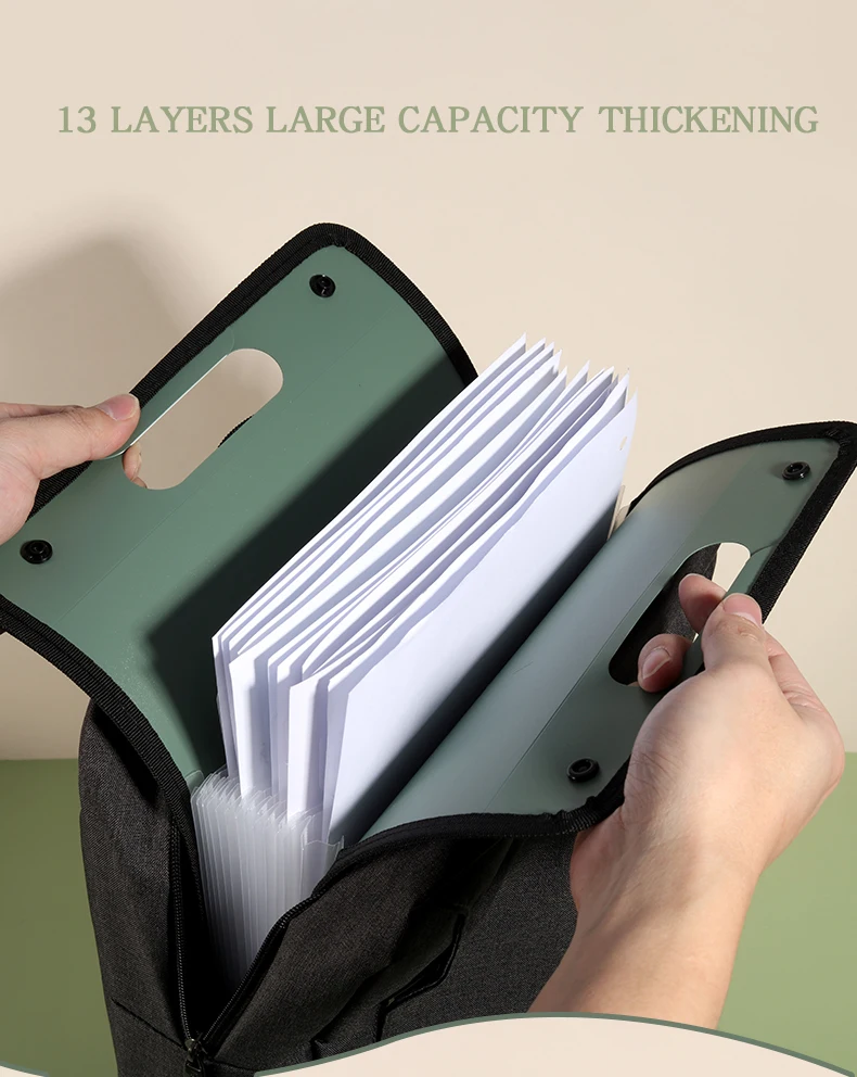 File Folder 1Pcs A4 Vertical 13 Pocket Expanding File Briefcases Handbag Paper Folder Organiser
