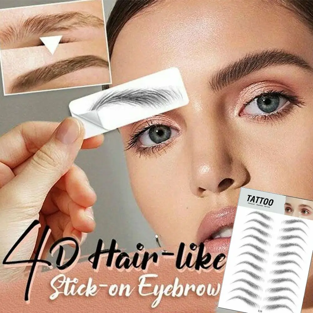 메이크업 지속 방수  눈썹 스티커 4D 헤어라이크 눈썹 가짜 눈썹