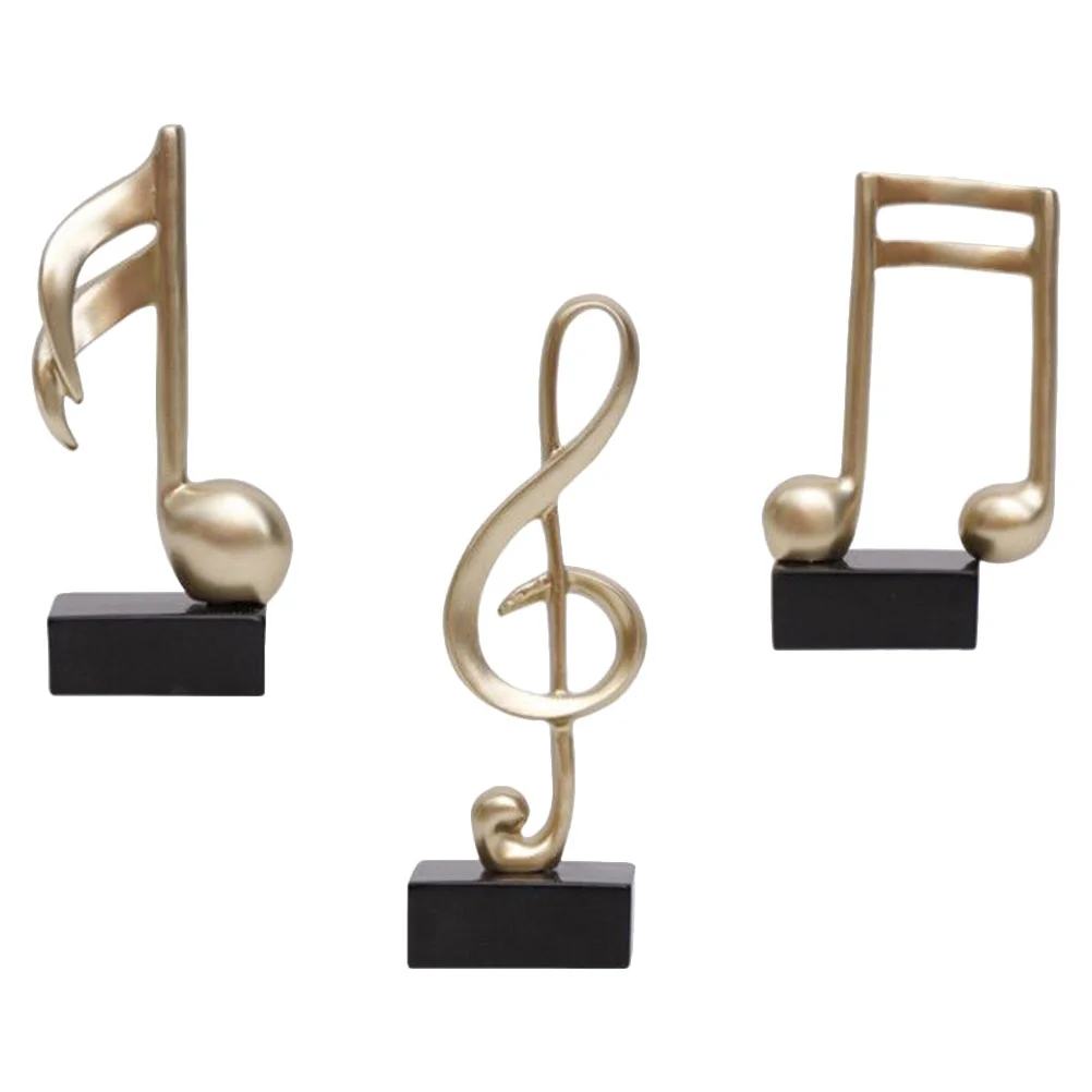 

3Pcs Music Note Models Ornaments Resin Music Note Decors Music Symbols Decorations