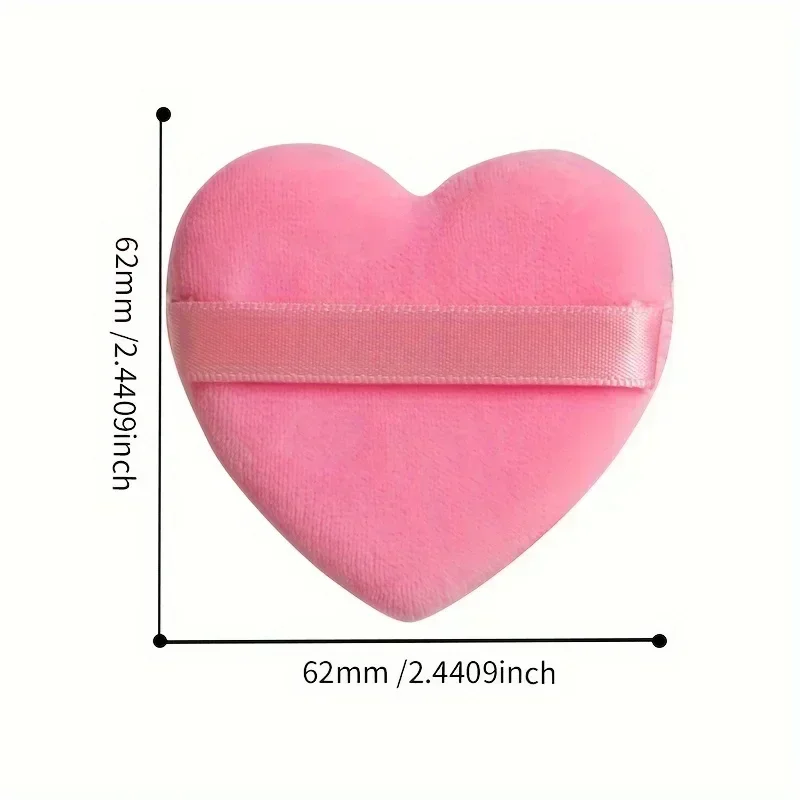10PCS Heart Velvet Puffs w/ Ribbon Handle - Hypoallergenic Dual-Use Makeup Sponge for Face & Body | Eco-Friendly Beauty Tools