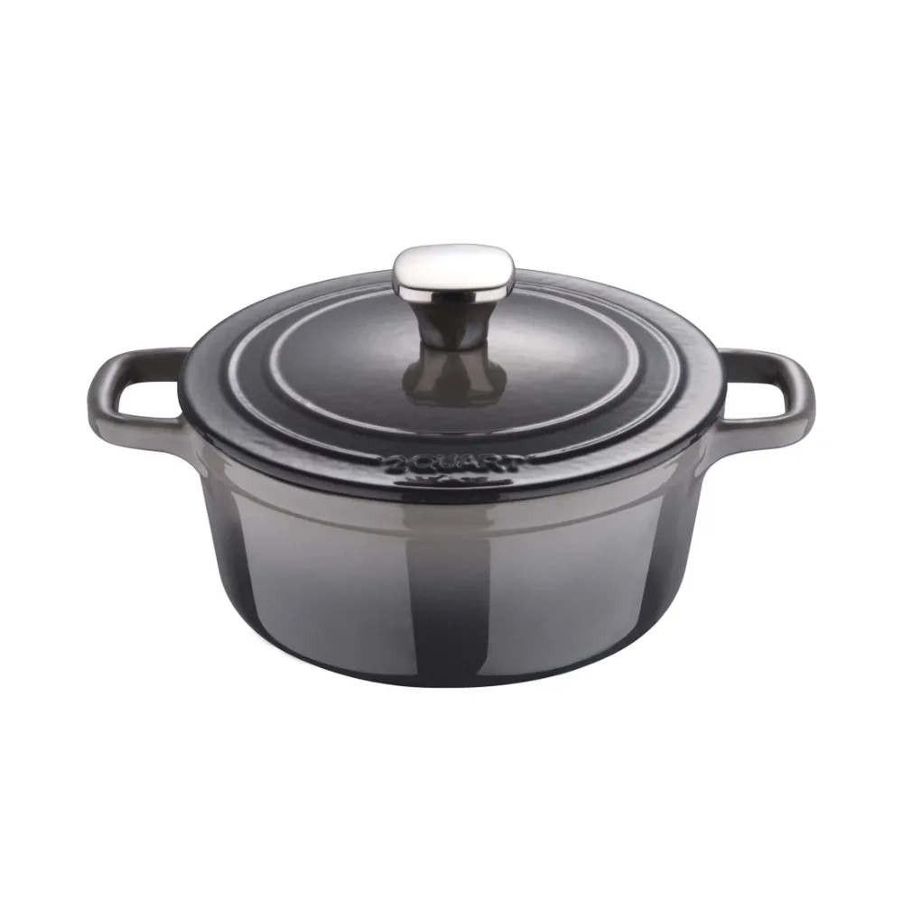 

Legacy 2 Qt Legacy Enamel Cast Iron Dutch Oven with Self Basting Lid and Ombre Design 2 Quarts Fog Easy To Clean Durable