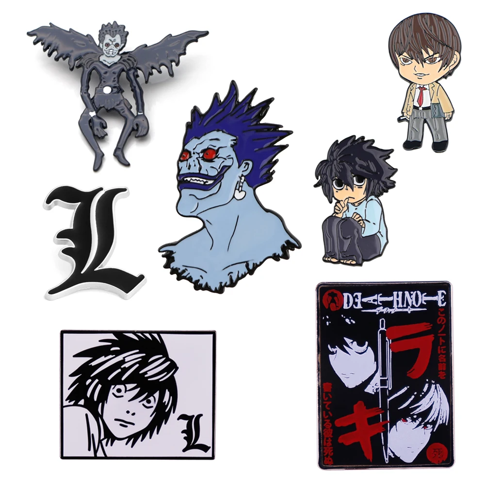 

YQ1300 Death Note Pin Anime Cartoon Brooches For Friends Women Men Backpack Bags Badge Jacket Lapel Pin Jewelry Unique Gift