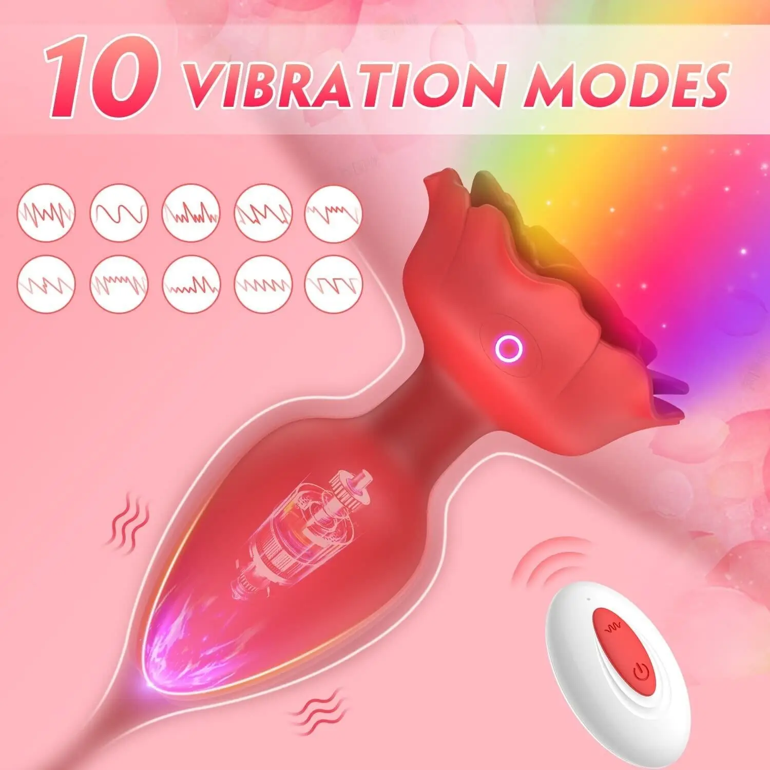 Anal Plug Vibrator Colorful Led Light Anus Butt Plug Prostate Massage Adult Sex Toys for Women Men Gay Femme with Remote Control 3
