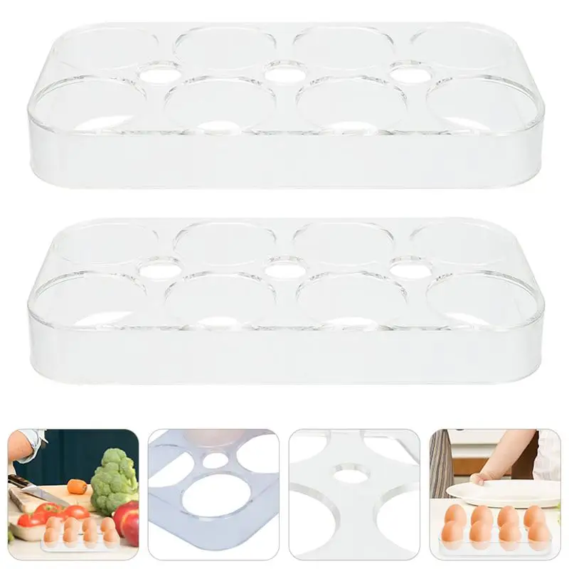 Egg Refrigerator Tray Holder For Container Storage Organizer Rack Lid Fridge With Kitchen Plate Holes 6Deviled Table Tary 2