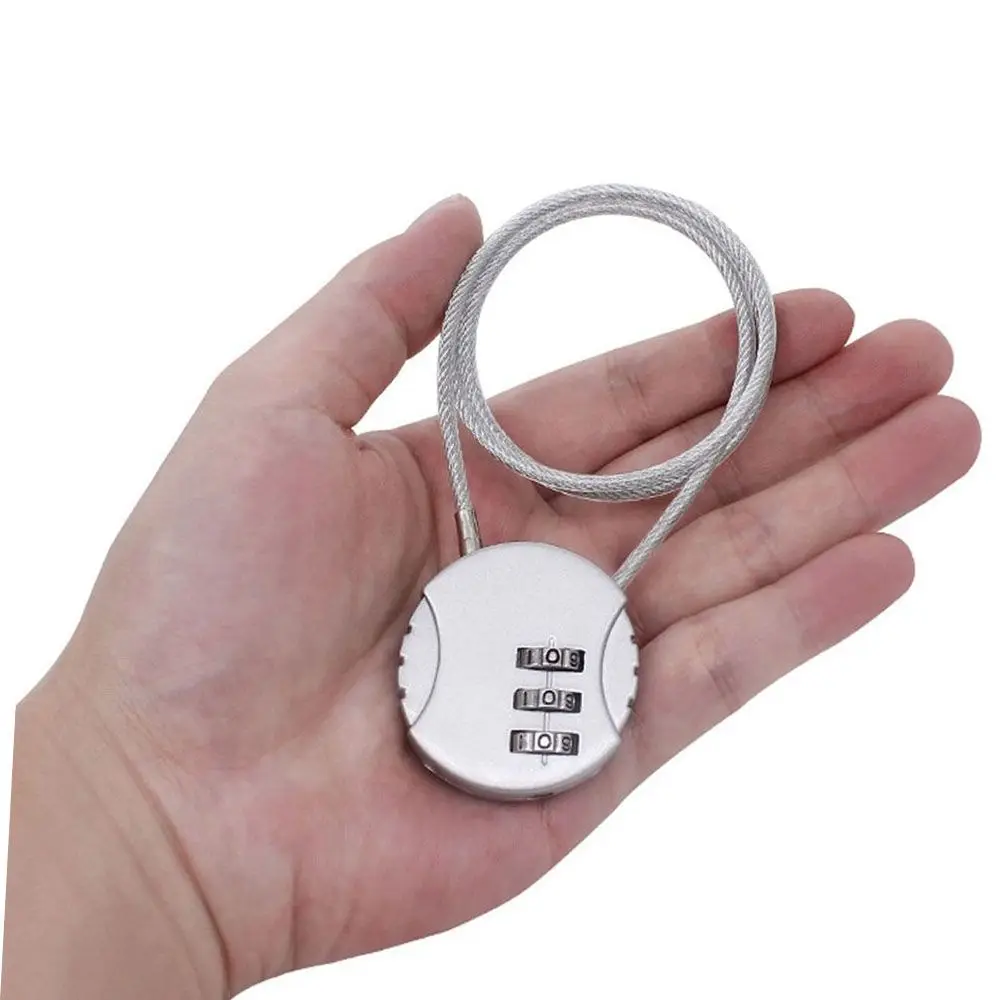 

50cm Extended Wire Rope Padlock Smart Combination Lock Zinc Alloy Code Security Lock Anti-theft Motorcycle Helmet Password Locks