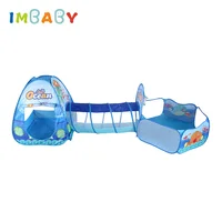 IMBABY 3 In 1 Baby Playpen for Children Foldable Tipi Tent Kids Crawling Tunnel Baby Ocean Balls Pool Fence Baby Playground 1