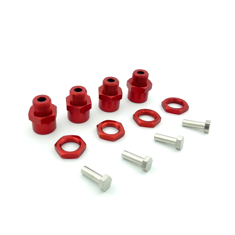 4-Pack 12mm To 17mm Wheel Hex Hub Adapter - 15mm Extension For 1/10 RC Cars