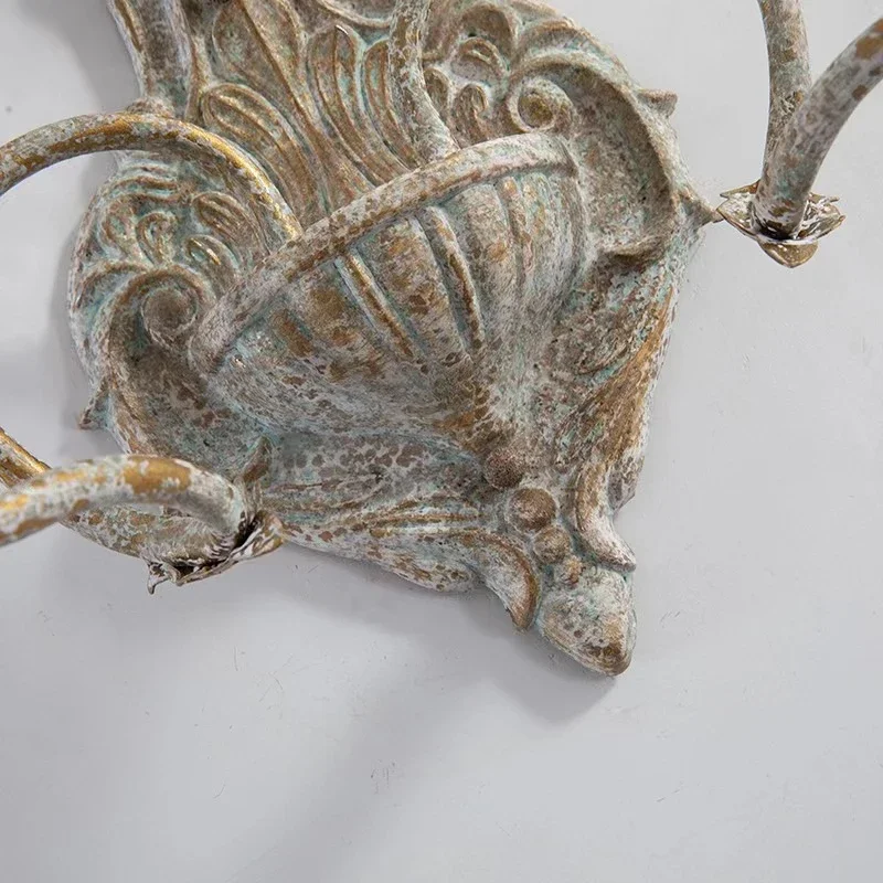 프랑스어 골동품 철 양방향 벽 램프 미국 복고풍 홈스테이 침실 머리맡 램프 복도 장식 거실 램프