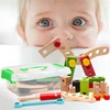 Children's Wooden Toolbox Montessori Educational Toys Nuts Screws Simulated Carpenter Assembly Repair Tools Creative Play Set 3
