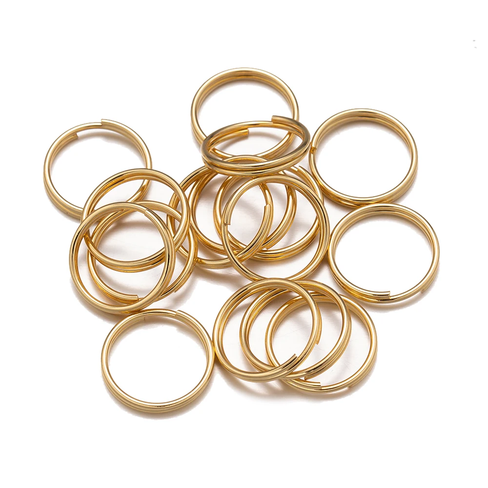 50/100Pcs Edelstahl Doppel Schleife Split Offene Binderinge Schlüsselbund Stecker DIY Halsketten Armband Schmuck Machen Zubehör – Detail 2