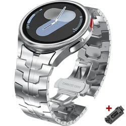 Elegant Stainless Steel No-Gap Metal Watch Strap with Quick-Release Bracelet for Galaxy 6 Clasic 47mm (Silver)