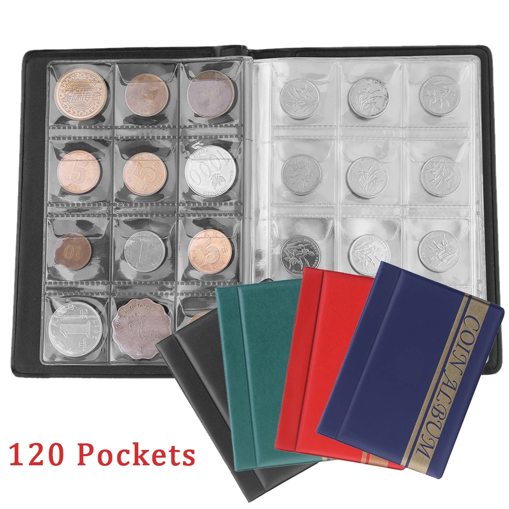 

120 Pockets Coins Album Collection Book Commemorative Penny Coin Storage Album Book Collecting Coin Holders for Collector Gifts