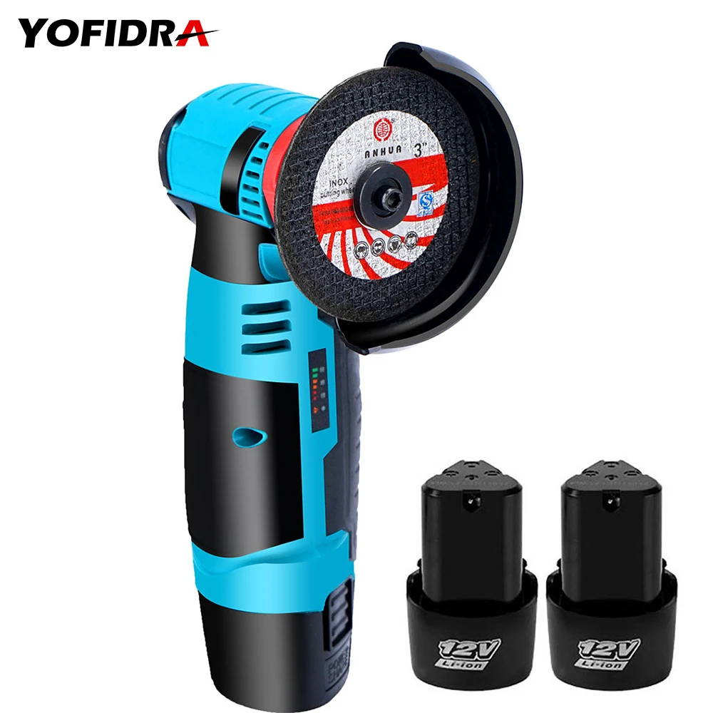 Mini Smerigliatrice Angolare Senza Spazzole 12V 19500 Giri/Min Con Batteria Al Litio Ricaricabile Lucidatrice A Batteria Smerigliatrice Diamantata