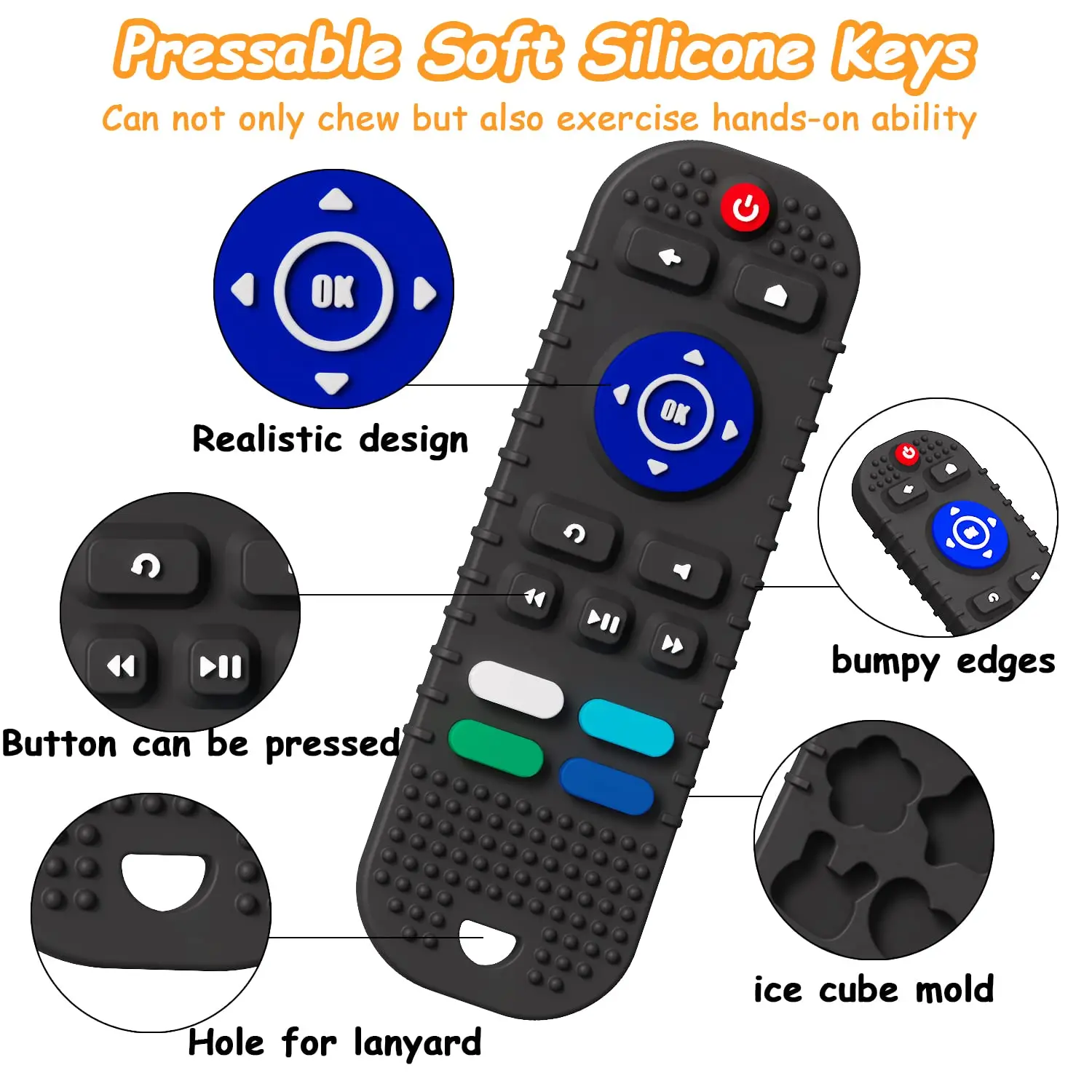 Baby Remote Control Teether Toys For Babies Over 6 Months Silicone Teething Toys Boys Girls 1Pcs teething toys silicone teething toys