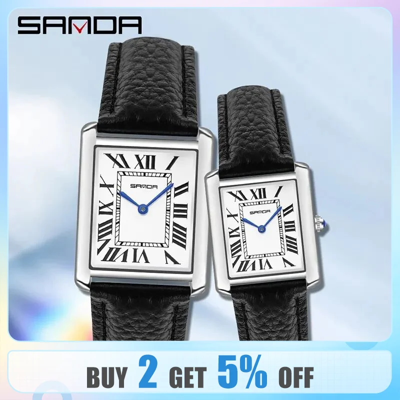 OIDEA Orologi ultra sottili quadrati coppia: orologio al quarzo analogico impermeabile per uomo e donna cinturino in acciaio inox regolabile - per il tempo libero affari regali, Oro-Uomo