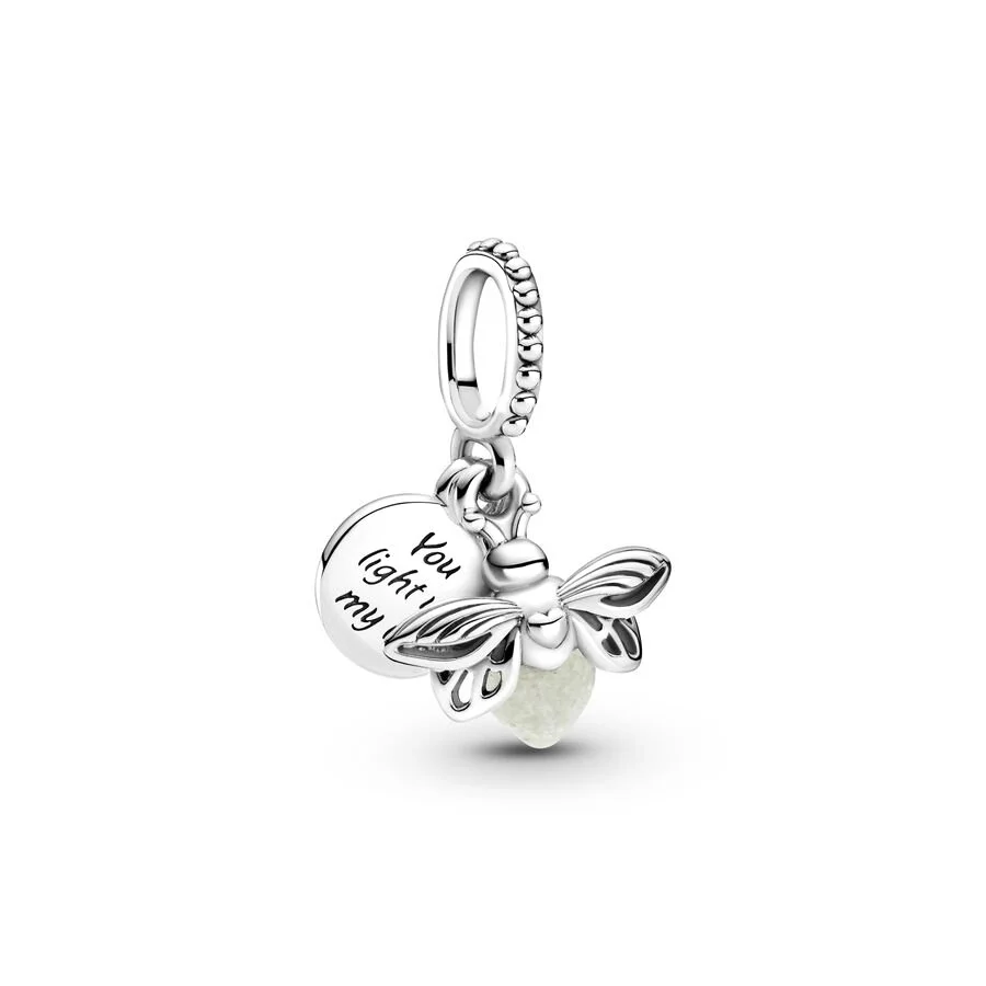 Glow-in-the-dark Firefly Sparkling Bee Red Ladybird Dangle Charm Beads Fit Original 925 Sterling Silver Bracelet Jewelry 2