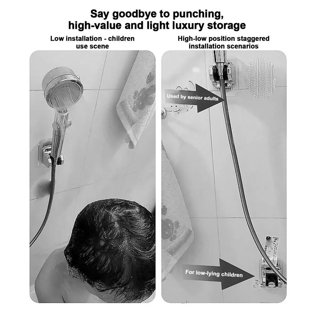 Description Picture 5 of itemShower Head Holder Suction Cup Wall Mounted Adjustable Support Brackets For Bathroom Accessories Without Drill Stand Bath