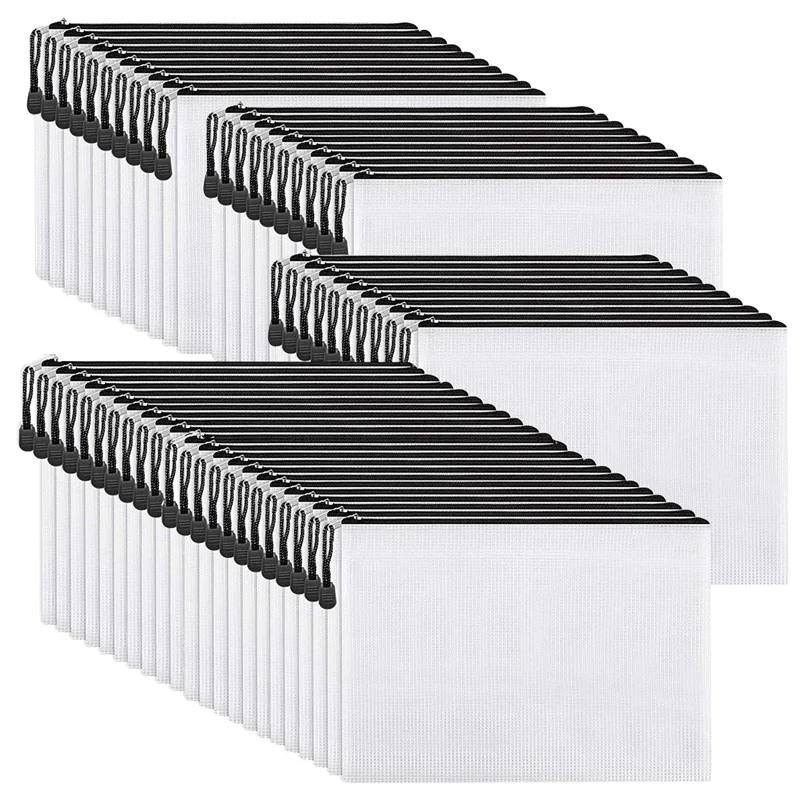 

Сумка сетчатая на молнии, 52 шт., черная сумка-папка А4 для настольных игр на молнии, подходит для школьного класса, офиса, путешествий