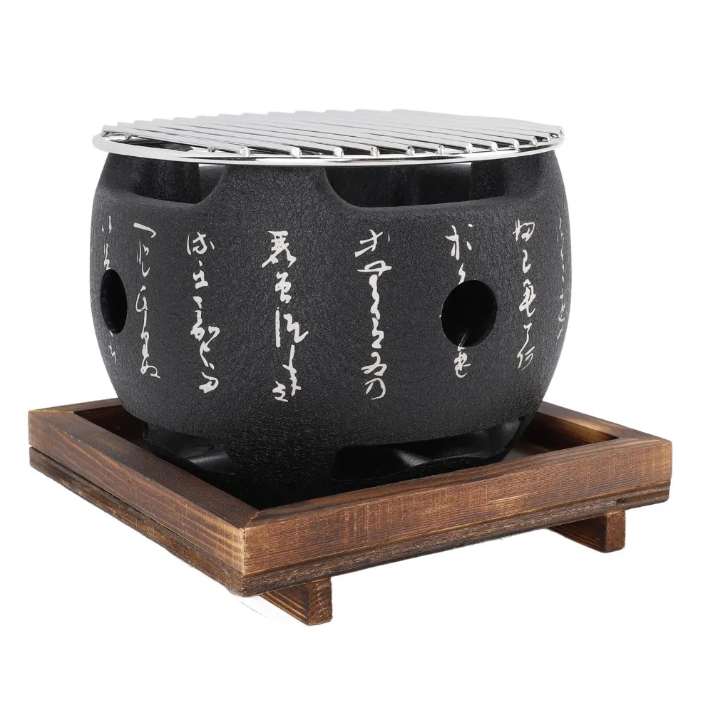 Japanese text mini barbecue grills charcoal grill small charcoal stove grilled rice cake stove large round text BBQ