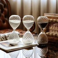 5-30 Minutes Hourglass Screw Thread Glass Sand Clock Sandglass Modern Creative Timer Home Decoration Timekeeper Handmade Crafts 1